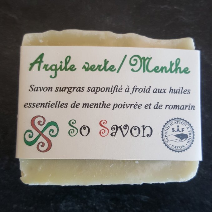 Savon Argile verte/menthe poivrée